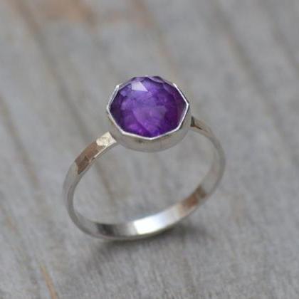 Amethyst Stacking Ring Set In Sterling Silver,..