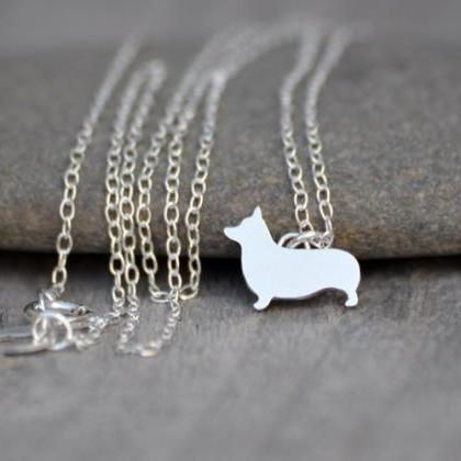 Corgi Necklace In Sterling Silver, Handmade In The..