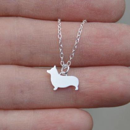 Corgi Necklace In Sterling Silver, Handmade In The..