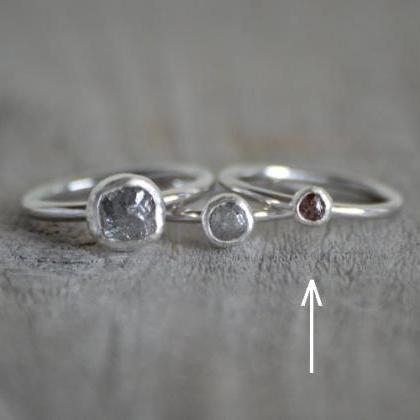 Raw Diamond Engagement Ring, 0.25ct Small Diamond..