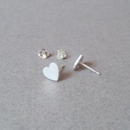 Sweet Heart Earring Studs In Sterling Silver,..