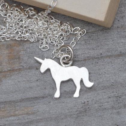 Unicorn Necklace In Sterling Silver..