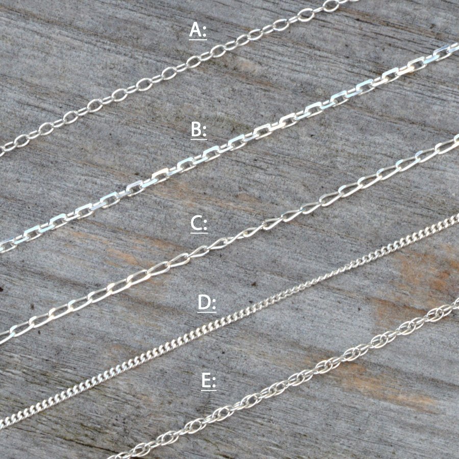 Solid Sterling Silver Chain, Trace, Diamond Cut Trace, Diamond Cut Curb, Curb And Rope, 14", 16", 18", 20",