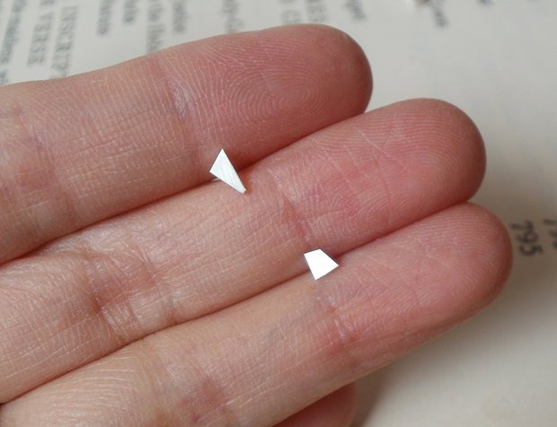 Tiny Quadrilateral Earring Studs, Simple Earring Studs In Sterling Silver, Handmade In England