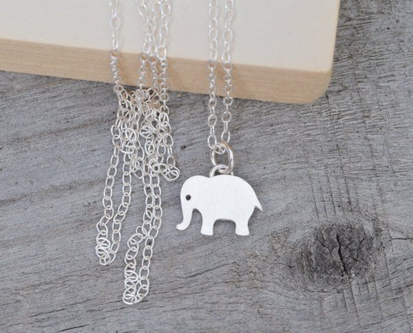Elephant Necklace, Cute Animal Necklace In Sterling Silver