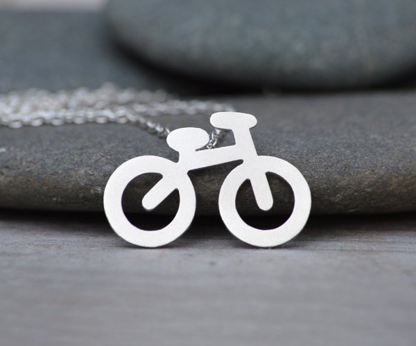 Bicycle Necklace In Sterling Silver, Happy Summer Holiday Necklace, Handmade In Uk