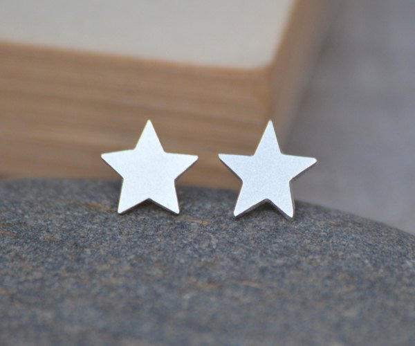 Star Earring Studs In Sterling Silver, Weather Forecast Earring Studs Handmade In The Uk