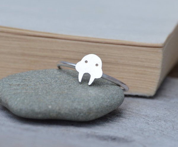 Walrus Ring In Sterling Silver, Handmade In The Uk