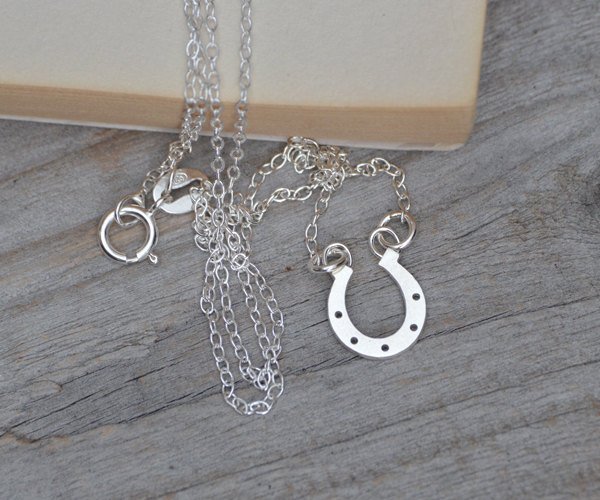 Horseshoe Necklace In Sterling Silver, Lucky Gift Handmade In The Uk