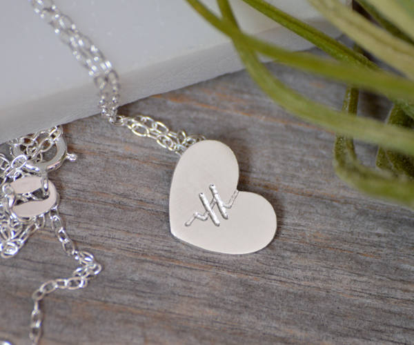 Mended Heart Necklace In Sterling Silver, Handmade In England