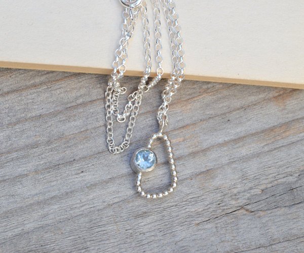 Baby Blue Topaz Necklace, Something Blue Wedding Gift, Unique Topaz Necklace, November Birthstone Necklace