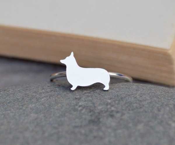 Corgi Ring In Sterling Silver, Puppy Ring, Handmade In The Uk