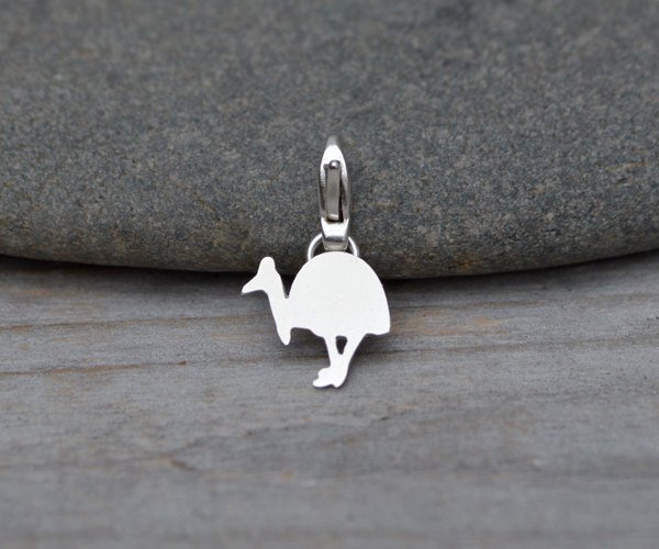 Southern Cassowary Charm In Sterling Silver