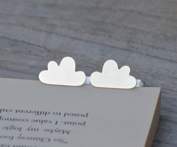 Fluffy Cloud Cufflinks In Solid Sterling Silver, With Personalized Message On The Back, Handmade In The Uk