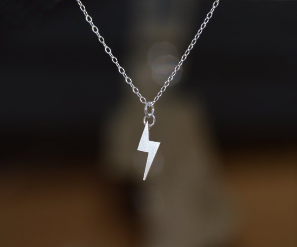 Lightning Bolt Necklace, Weather Forecast Necklace In Sterling Silver, Handmade In The Uk