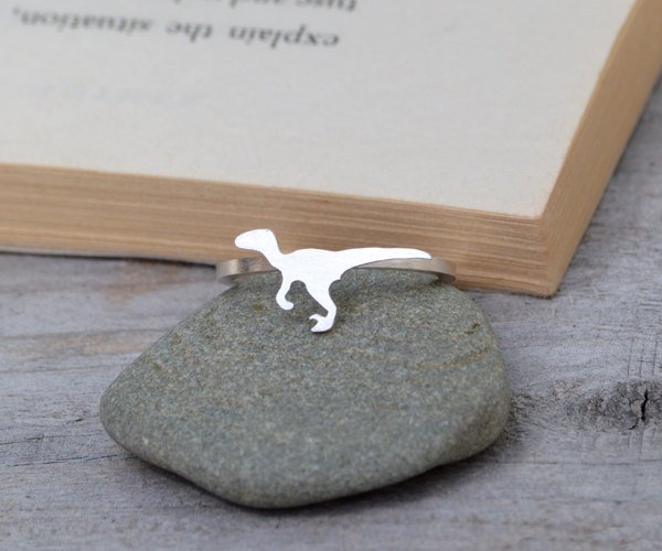 Velociraptor Ring In Sterling Silver, Dinosaur Ring Handmade By Huiyi Tan