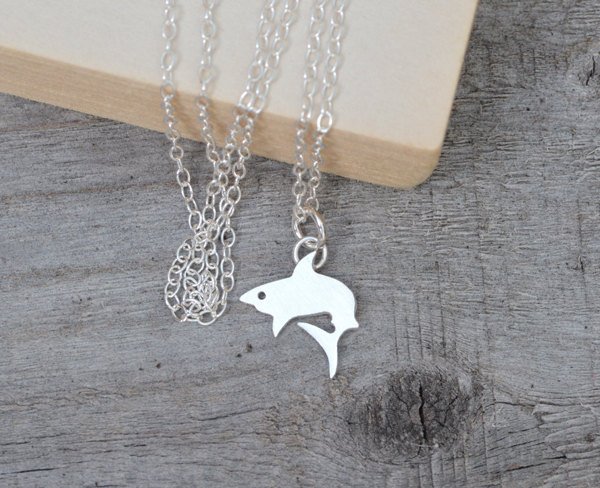 Shark Necklace In Sterling Silver, Cute Animal Necklace