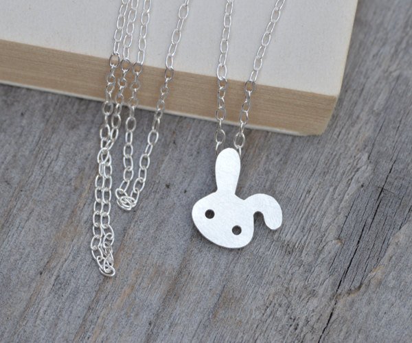 Bunny Rabbit Necklace, Floppy Ear Rabbit Necklace, Spring Necklace, Handmade In The Uk