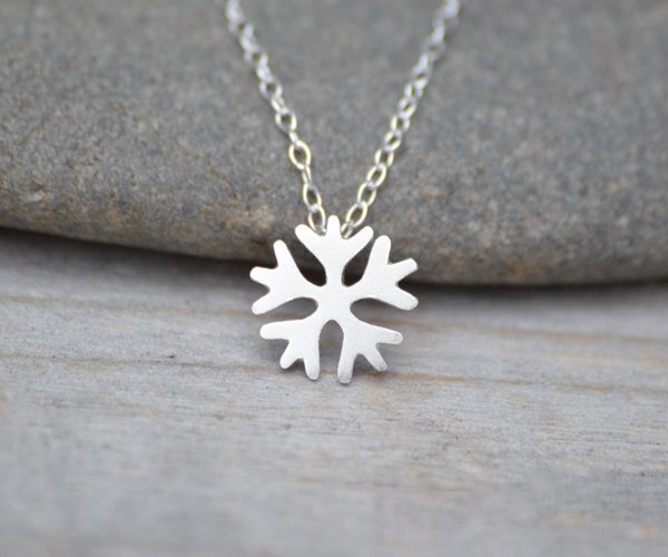 Snowflake Necklace In Sterling Silver, Handmade In Beautiful Cornwall, Uk