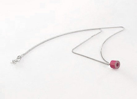Color Pencil Necklace In Lip Stick, Pencil Jewelry Handmade In The UK By Huiyi Tan