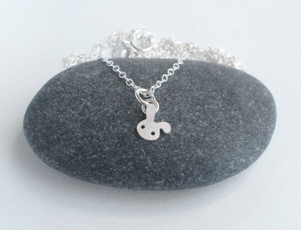 Bunny Rabbit Necklace, Floppy Ear Rabbit Necklace, Tiny Rabbit Necklace, Handmade In The Uk