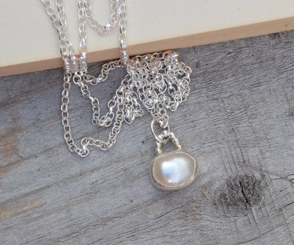 Large Freshwater Pearl Necklace Set In Sterling Silver, Bridal Necklace, June Birthstone, Bridal Pearl Necklace Handmade In England