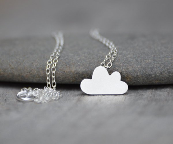 Lucky Happy Cloud Necklace, Fluffy Cloud Necklace In Sterling Silver, Handmade In The UK