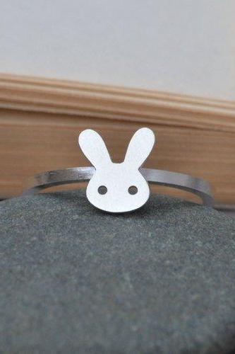 Bunny Rabbit Ring In Sterling Silver, Handmade In England
