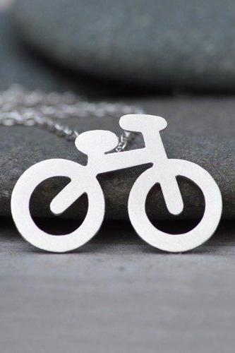 Bicycle Necklace In Sterling Silver, Happy Summer Holiday Necklace, Handmade In UK