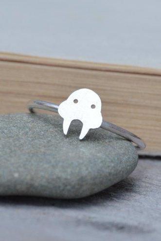 Walrus Ring In Sterling Silver, Handmade In The UK