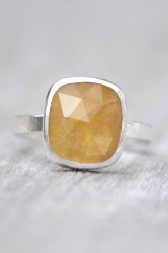 Yellow Sapphire Engagement Ring , 1.70ct Yellow Sapphire Wedding Gift, Handmade In The UK