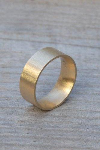Comfort Fit Wedding Band, 4mm, 5mm, 6mm Or 8mm Wide Wedding Ring, Yellow Gold Handmade Wedding Ring, Man's Wedding Band