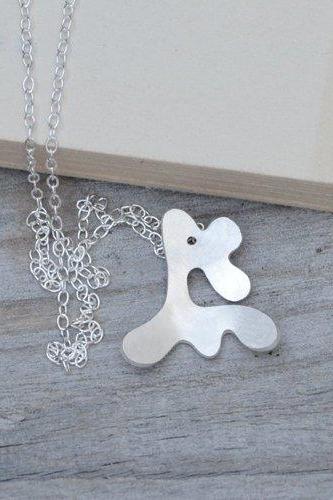 Abstract Deer Necklace In Sterling Silver, Handmade In Beautiful Cornwall