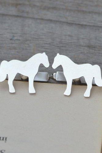 Horse Cufflinks In Solid Sterling Silver, With Personalized Message On The Backs, Handmade In The UK
