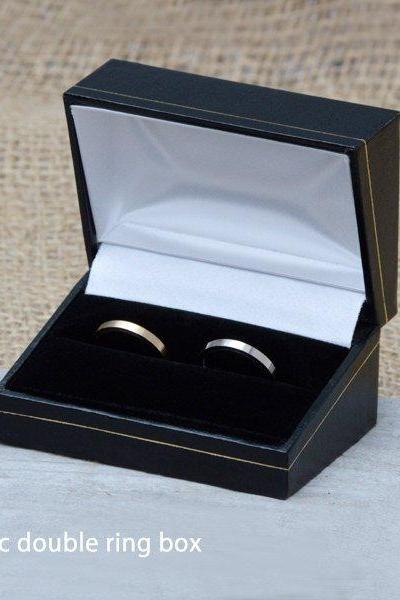 Classic Double Ring Box, Wooden Double Ring Box For Wedding Ring Sets, Presenting Your Rings, Gift Box From England