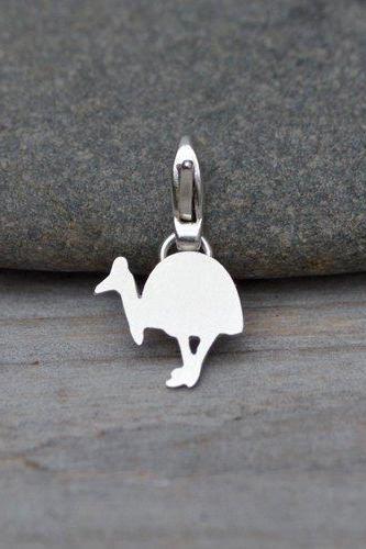 Southern Cassowary Charm In Sterling Silver