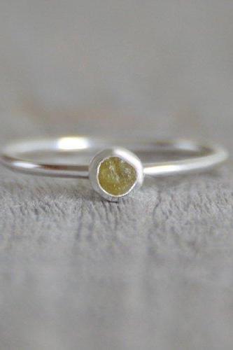 Yellow Diamond Engagement Ring, Raw Diamond Ring, 0.20ct Diamond Ring Handmade In England