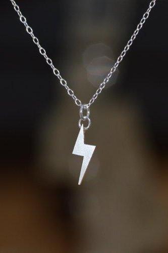 Lightning Bolt Necklace, Weather Forecast Necklace In Sterling Silver, Handmade In The UK