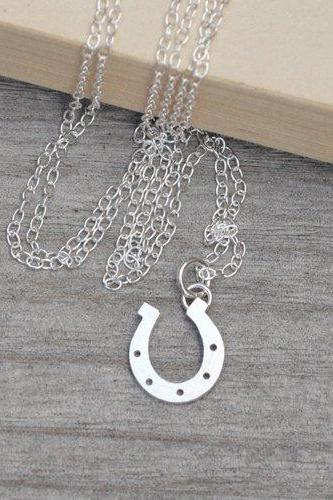 Lucky Horseshoe Necklace In Sterling Silver, Lucky Gift Handmade In The Uk