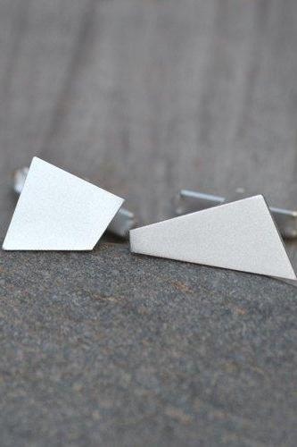 Quadrilaterals Cufflinks In Sterling Silver Handmade In England
