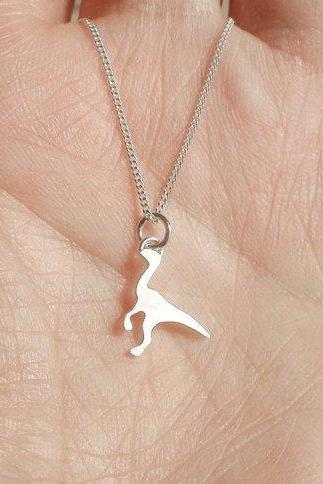 Dinosaur Necklace In Sterling Silver, Leaellynasaura Necklace Handmade In The UK