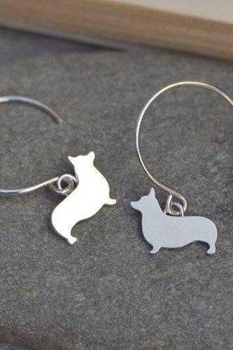 Corgi Earrings In Sterling Silver, Sausage Dog Earrings, Doggy Earrings, Handmade In The UK