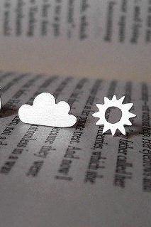 Weather Forecast Ear Studs (1 Pair) In Sterling Silver, British Weather Earring Studs, Handmade In The UK