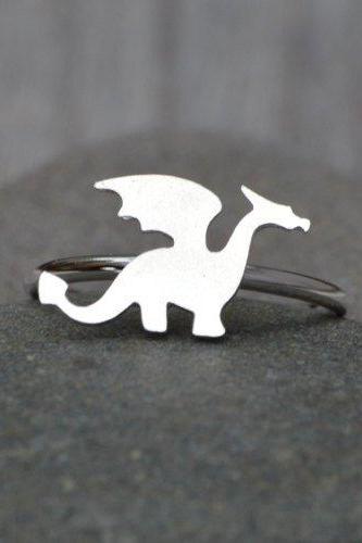 Dragon Ring In Sterling Silver, Stackable Animal Ring