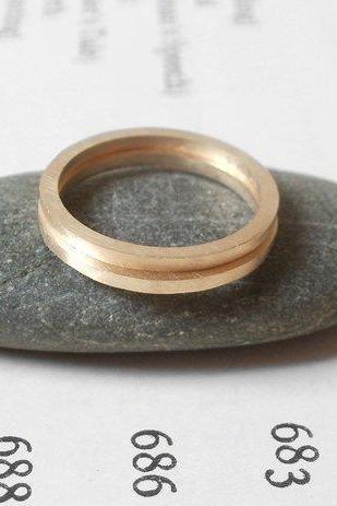 Slim Wedding Band In 9ct Yellow Gold, Simple Stacking Ring, Handmade In England