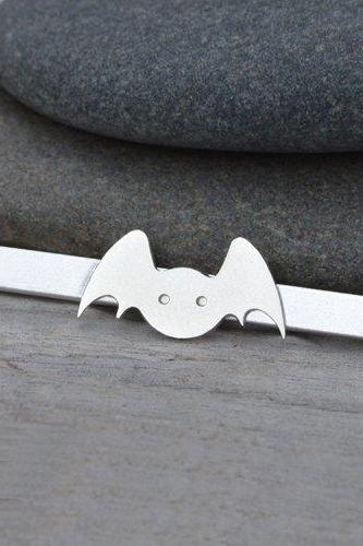 Bat Tie Clip In Solid Sterling Silver, Wedding Tie Clip, Personalized Tie Clip, Handmade Gift For Man, Handmade In England