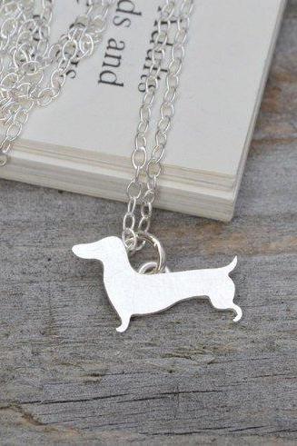 Dachshund Necklace, Sausage Dog Necklace In Sterling Silver, Handmade In The UK
