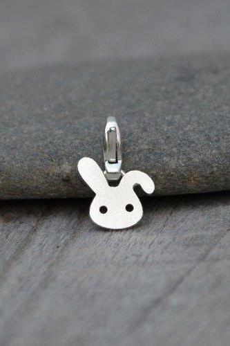 Bunny Rabbit Charm For Bracelet In Sterling Silver, Handmade In The UK