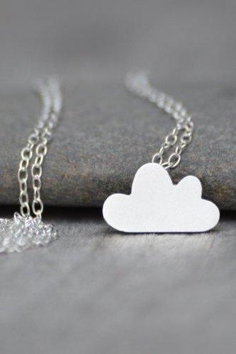 Lucky Happy Cloud Necklace, Fluffy Cloud Necklace In Sterling Silver, Handmade In The UK