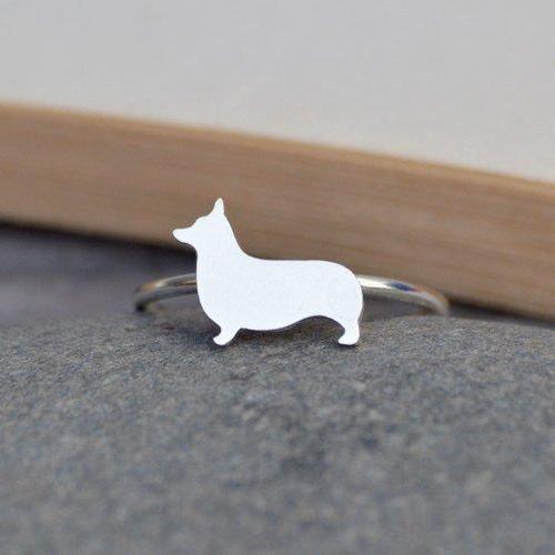 Corgi Ring In Sterling Silver, Puppy Ring, Handmade In The UK